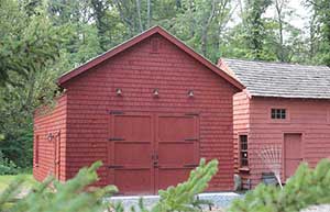 custom shed to match historic building