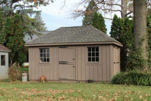 Hip roof shed.