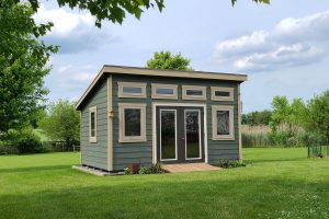 studio shed with lap siding