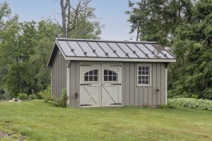 garden quaker shed with metal roof