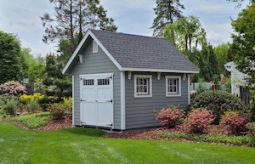 Colonial style garden shed.