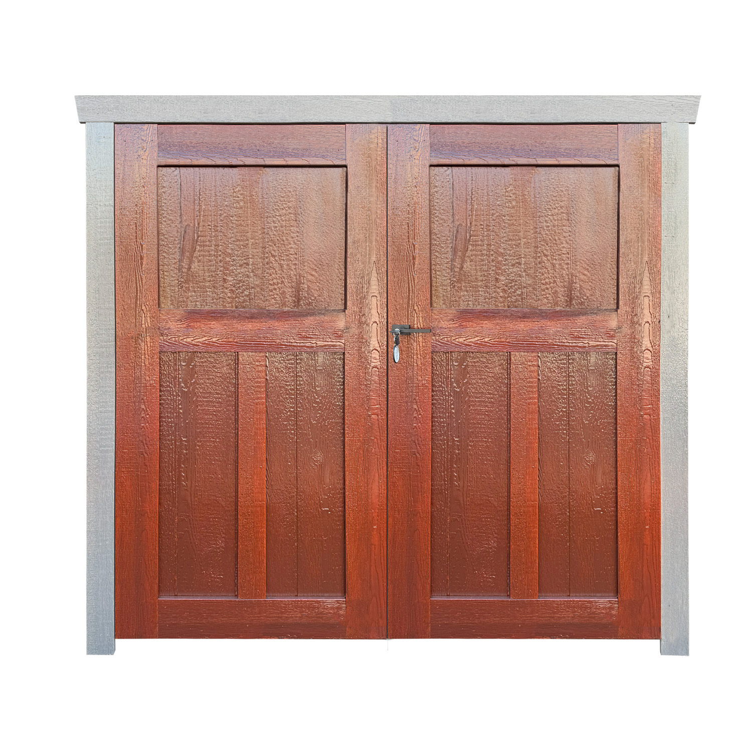 Craftsman Wood Double Door without Glass