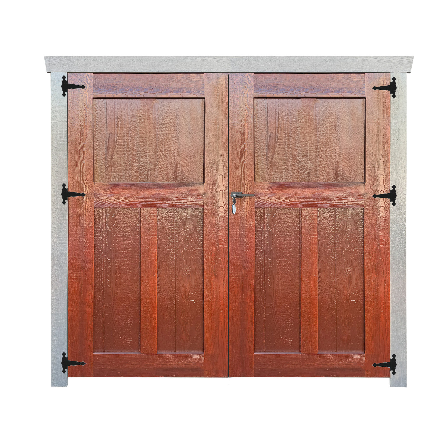 Craftsman Wood Double Door without Glass