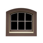 6 Pane Arched Wooden Window