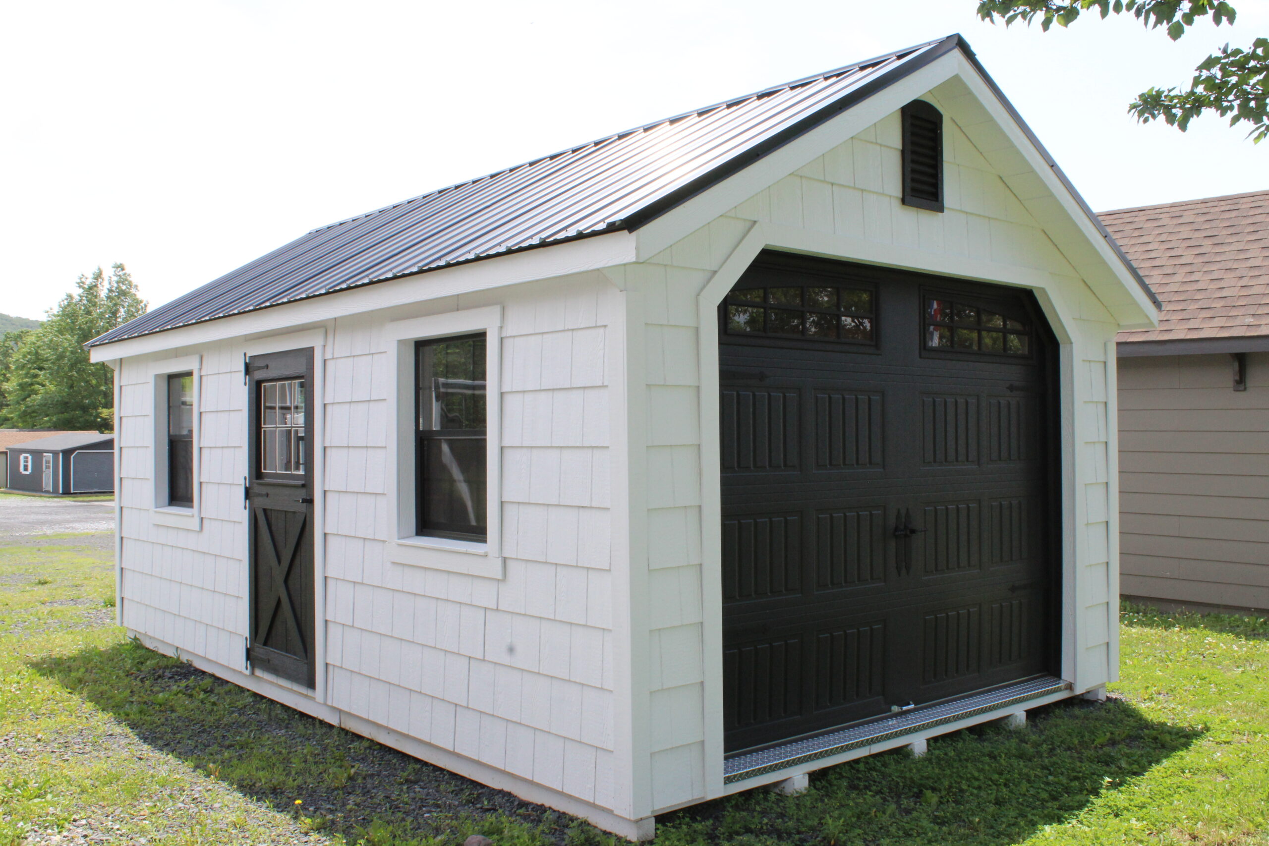 12×20 Garden Shed Garage with Cedar Impression Siding
