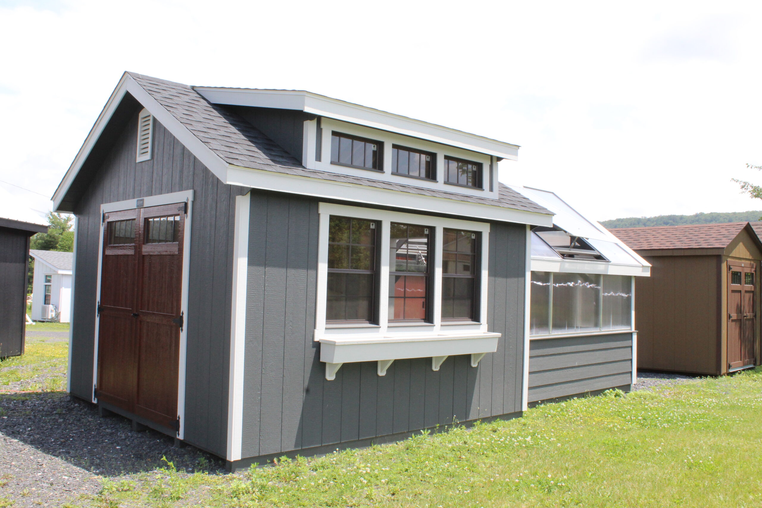 12×12 Garden Shed + 10×10 Garden Greenhouse Combination with SmartTec Siding