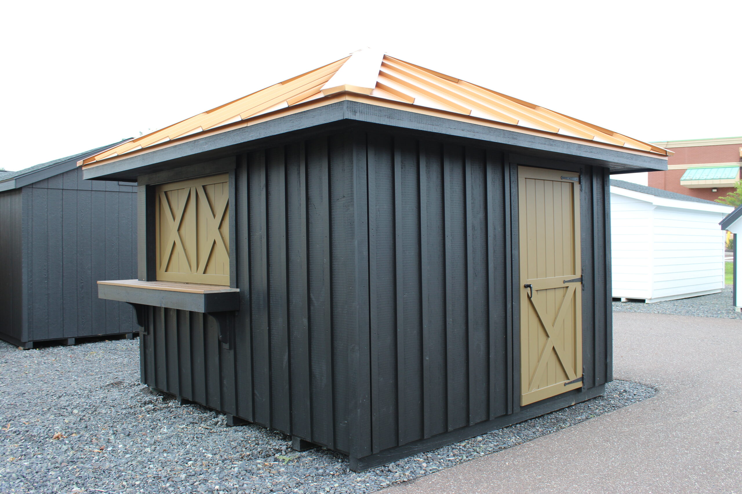 10×10 Tahiti Pool House with Pine Board & Batten Siding