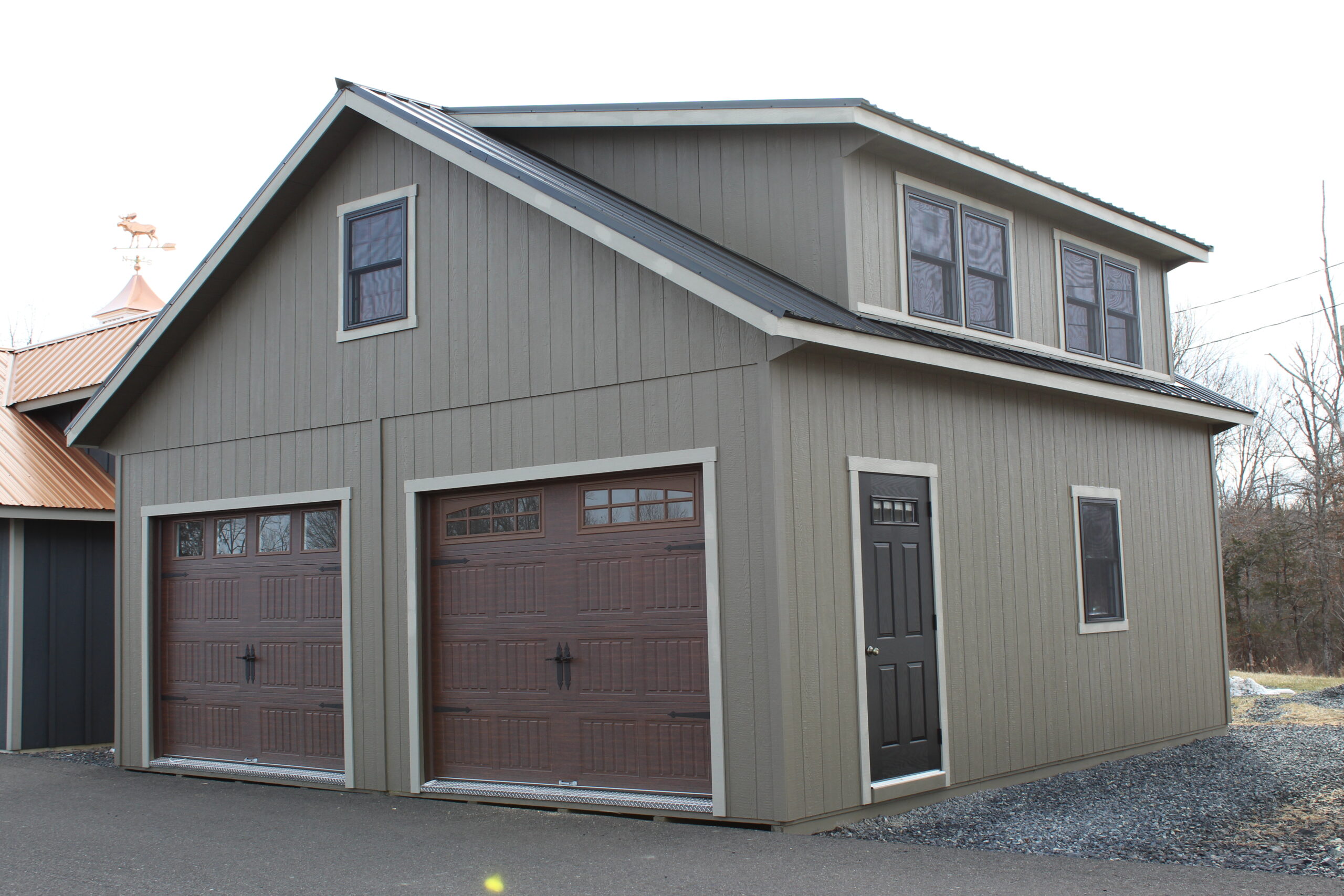 24×24 Two Story Garden Shed Garage with SmartTec Siding