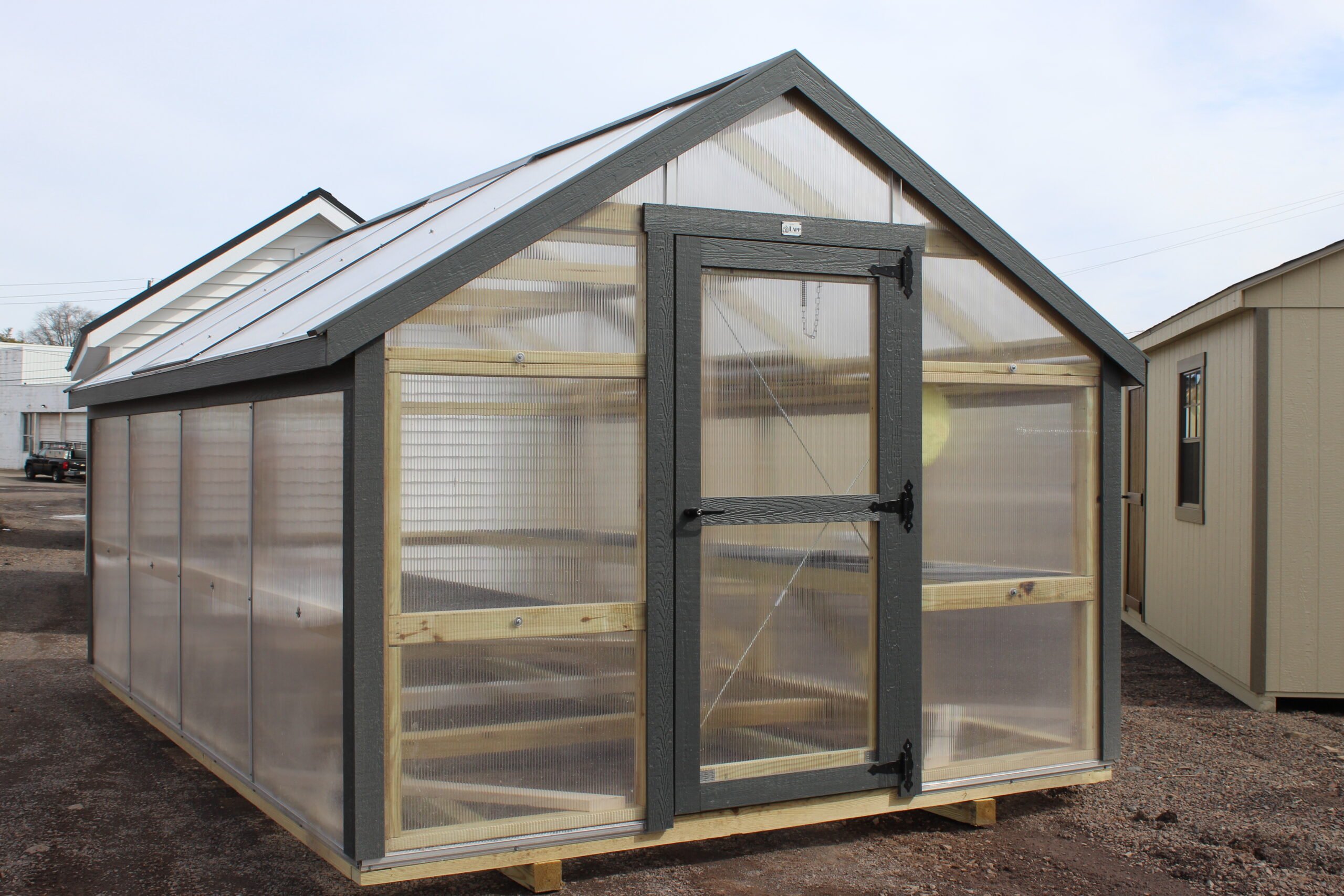 10×16 A-frame Greenhouse with Polycarbonate Siding