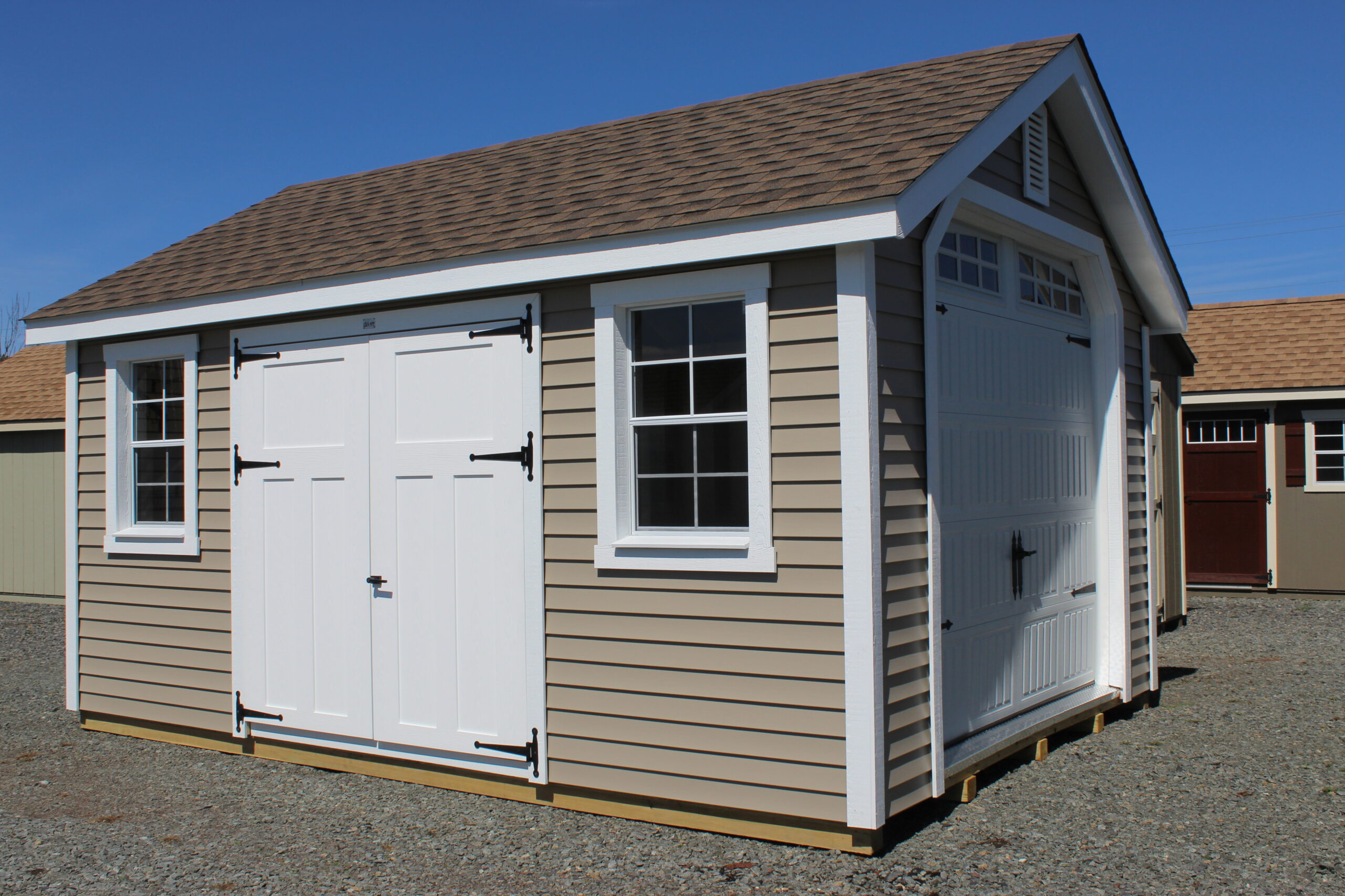 12×16 Garden Shed Garage with Vinyl Siding