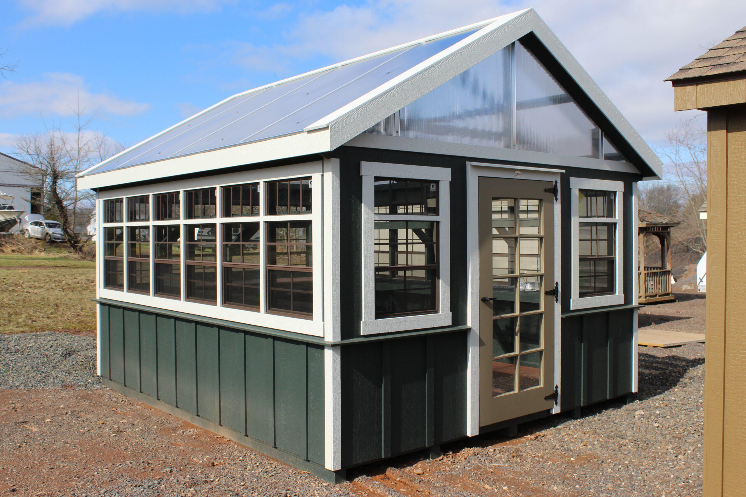 12×14 Atrium Greenhouse with SmartPanel Board & Batten Skirting